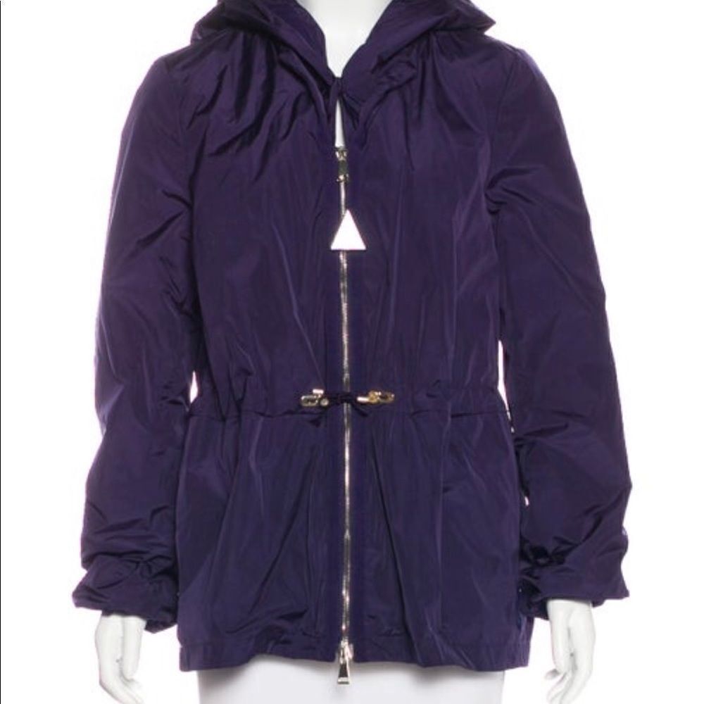 Purple Moncler Jol Rain hooded jacket